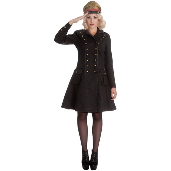 HELL BUNNY VICTORIAN STEAMPUNK MILITARY CORSET " IMMA" COAT womens X Small